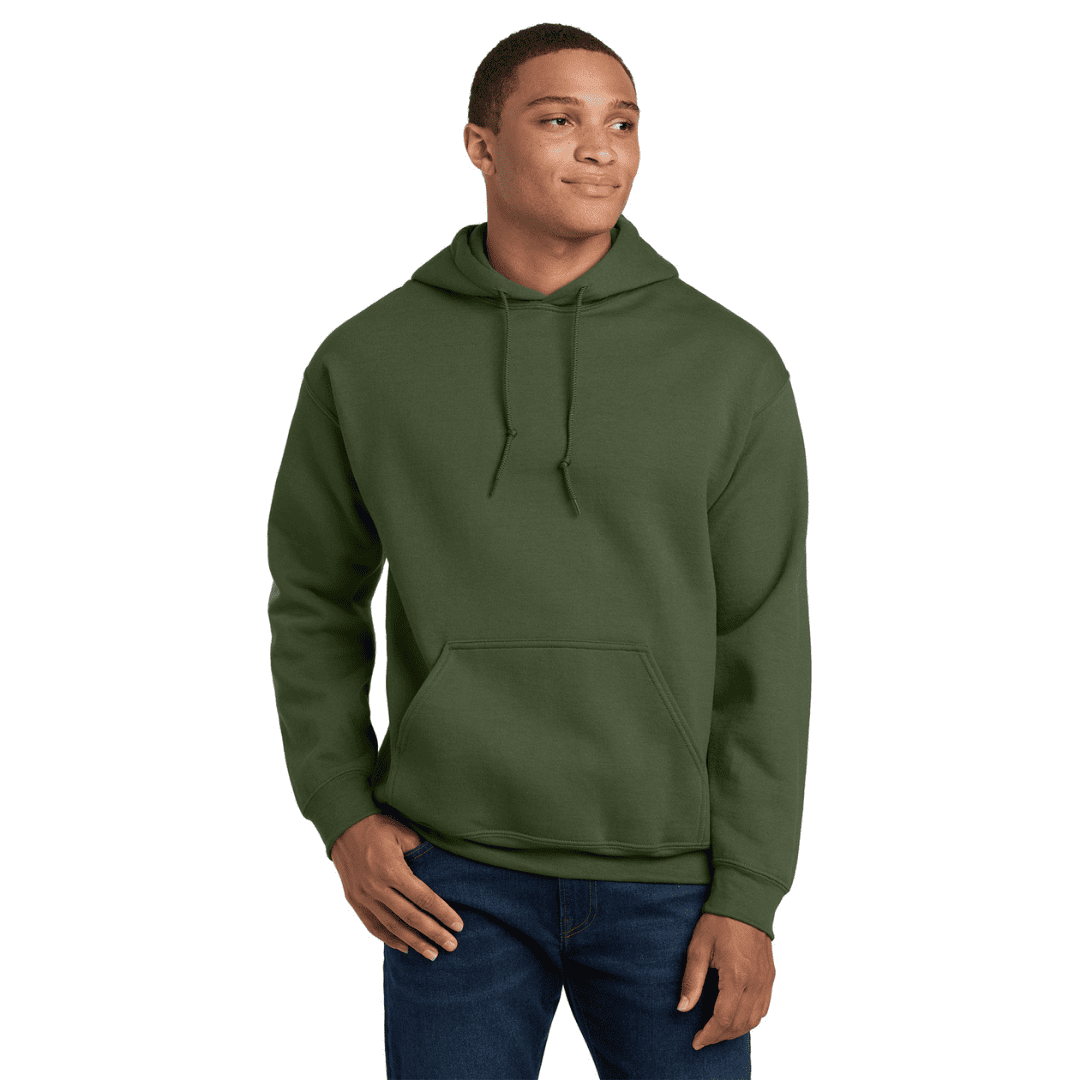 military green hooded sweatshirt