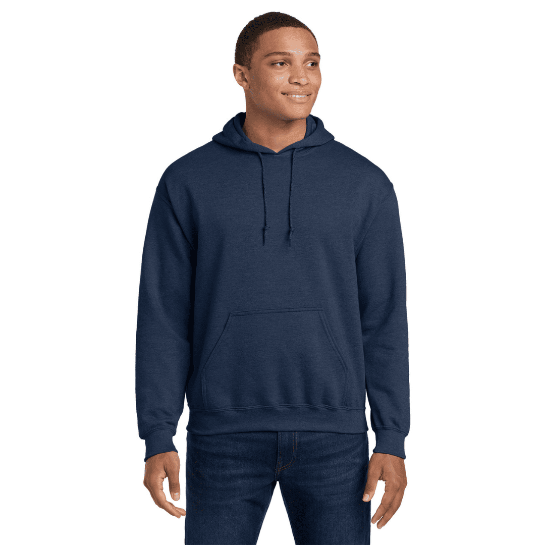 heather navy hooded sweatshirt