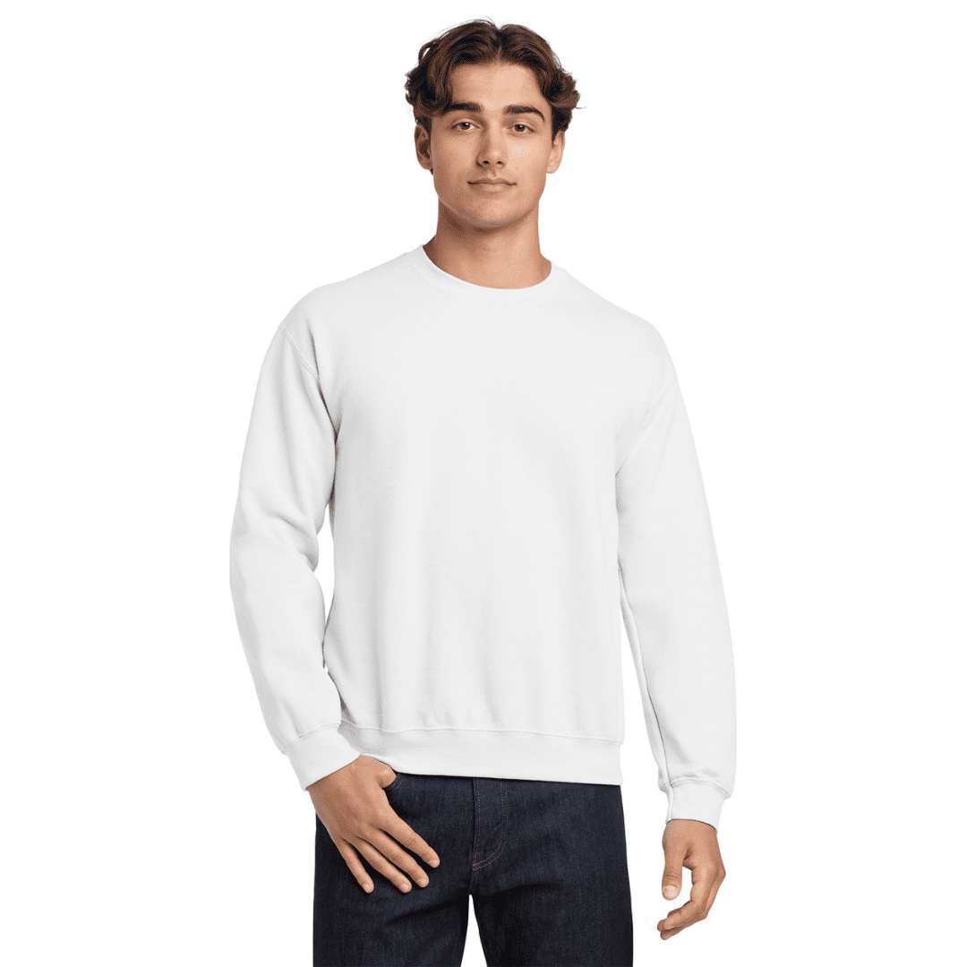 white crewneck sweatshirt
