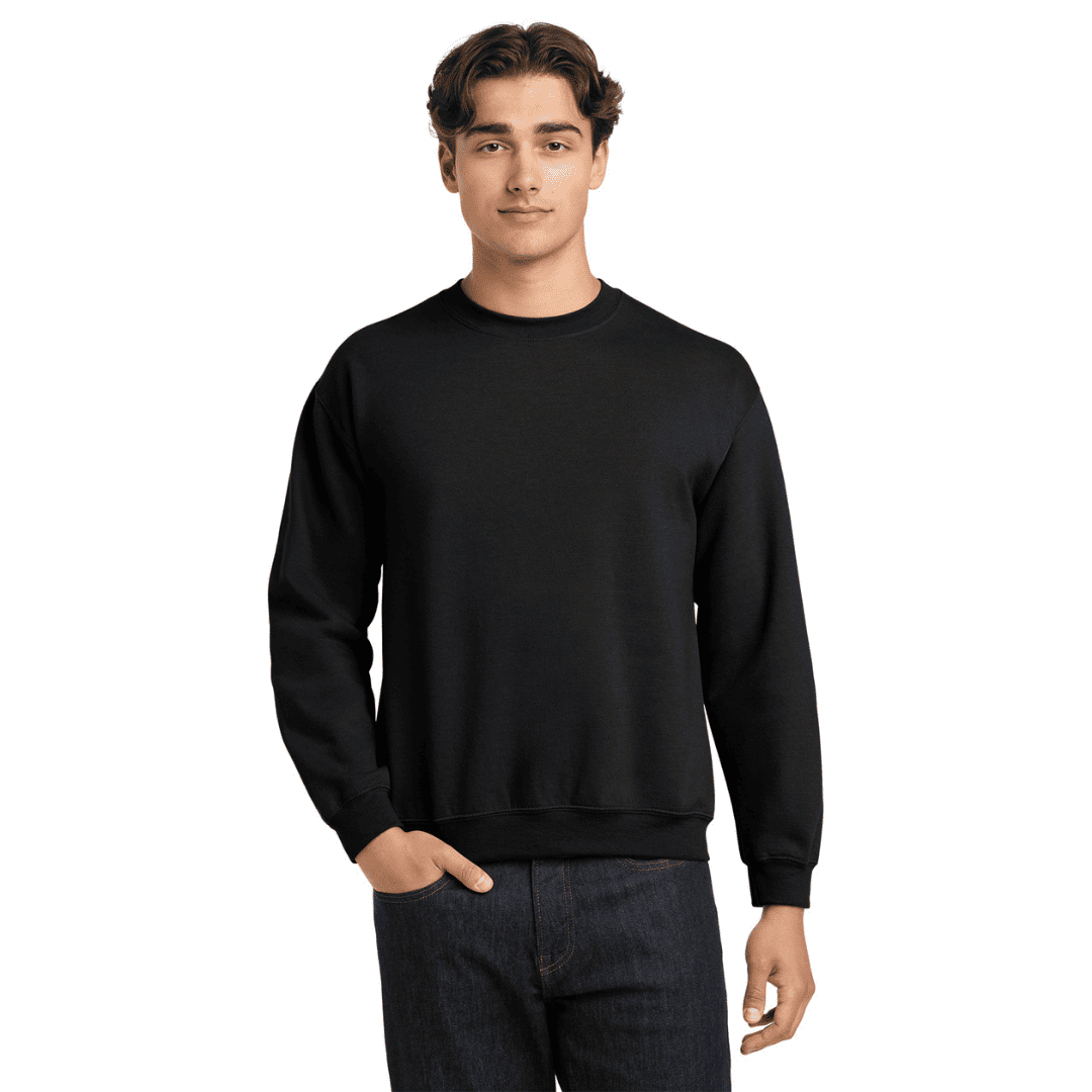 Black crewneck sweatshirt