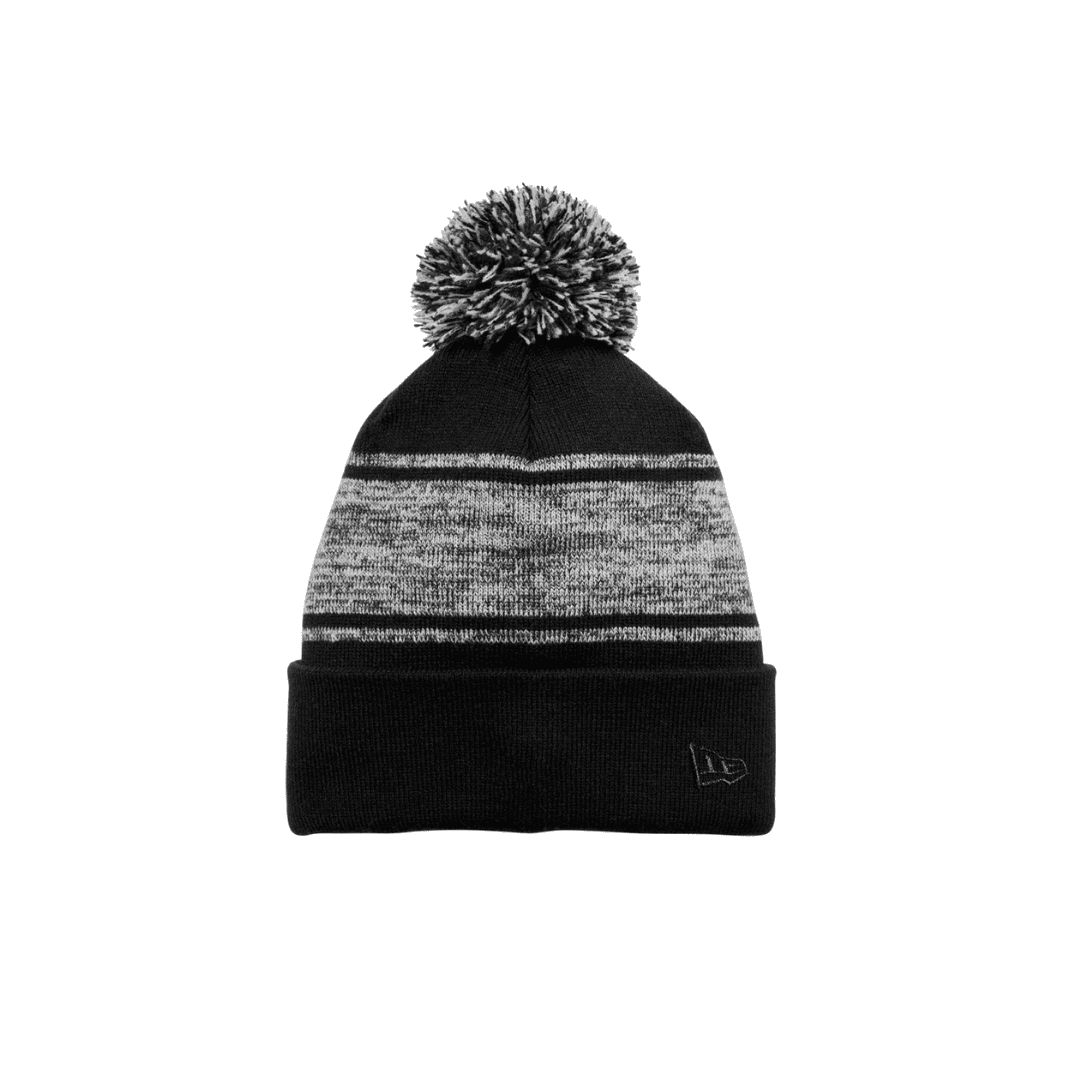 black graphite pom beanie