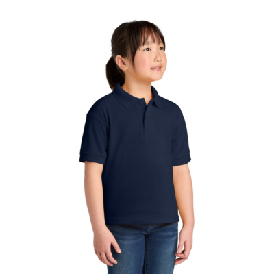 Knit triblend polo navy