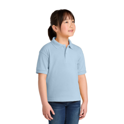 Knit triblend polo light blue