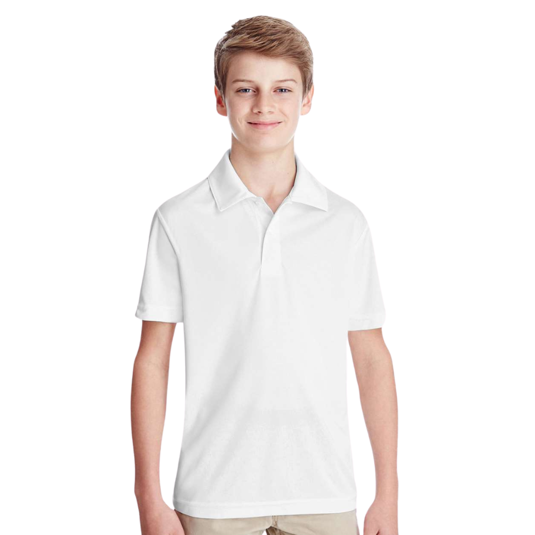 youth performance polo white